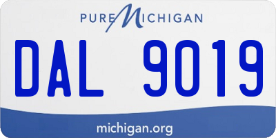 MI license plate DAL9019