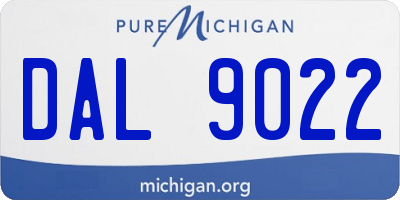 MI license plate DAL9022