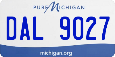 MI license plate DAL9027