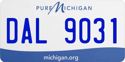 MI license plate DAL9031