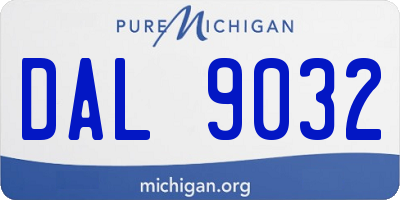 MI license plate DAL9032