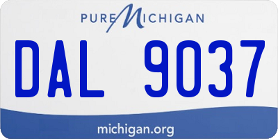 MI license plate DAL9037