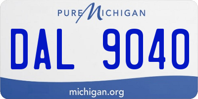 MI license plate DAL9040