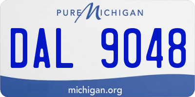 MI license plate DAL9048