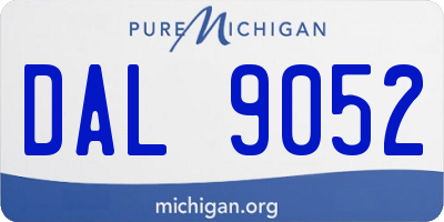 MI license plate DAL9052