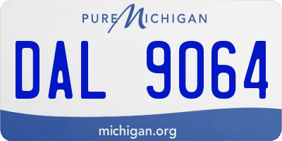 MI license plate DAL9064