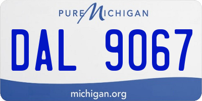 MI license plate DAL9067