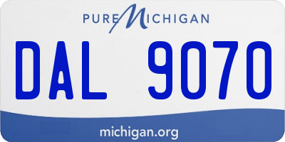 MI license plate DAL9070