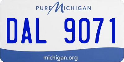 MI license plate DAL9071