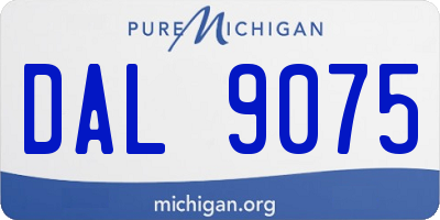 MI license plate DAL9075
