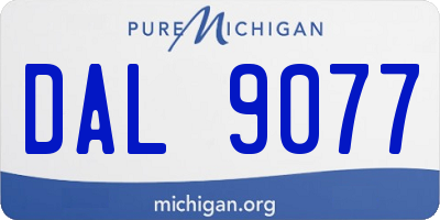 MI license plate DAL9077