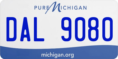 MI license plate DAL9080