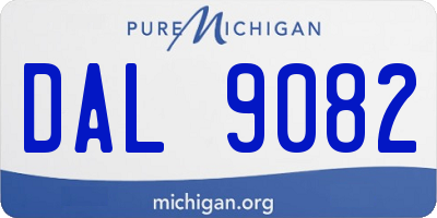 MI license plate DAL9082