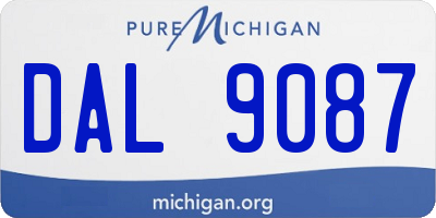 MI license plate DAL9087