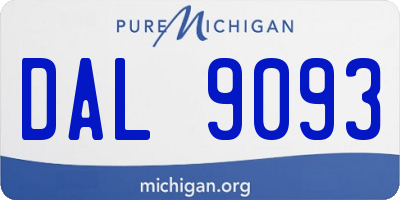 MI license plate DAL9093