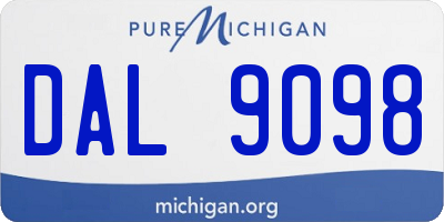 MI license plate DAL9098