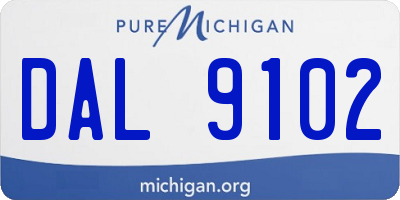 MI license plate DAL9102