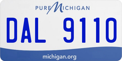 MI license plate DAL9110