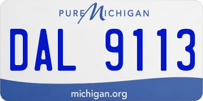 MI license plate DAL9113