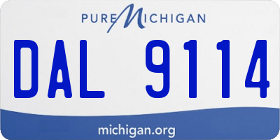 MI license plate DAL9114