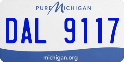 MI license plate DAL9117