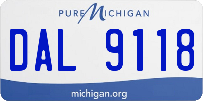 MI license plate DAL9118