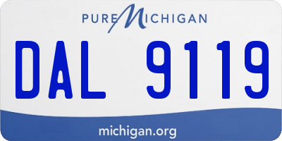 MI license plate DAL9119