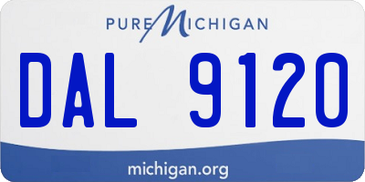 MI license plate DAL9120