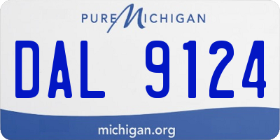 MI license plate DAL9124