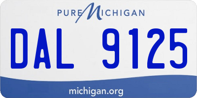MI license plate DAL9125