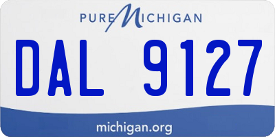 MI license plate DAL9127