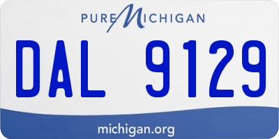 MI license plate DAL9129