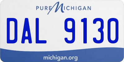 MI license plate DAL9130