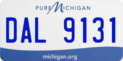 MI license plate DAL9131