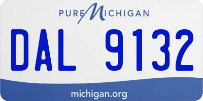 MI license plate DAL9132