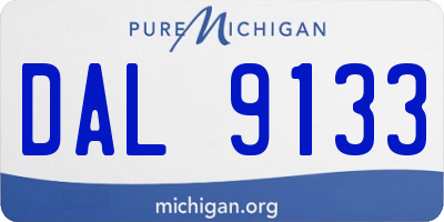 MI license plate DAL9133