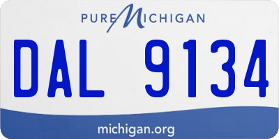 MI license plate DAL9134