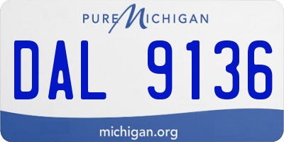 MI license plate DAL9136