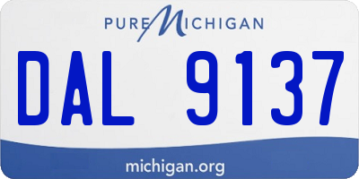 MI license plate DAL9137