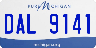 MI license plate DAL9141