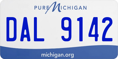 MI license plate DAL9142