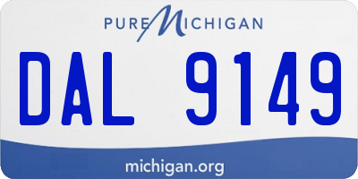 MI license plate DAL9149
