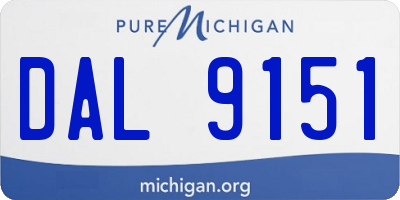 MI license plate DAL9151