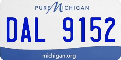 MI license plate DAL9152