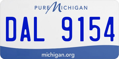 MI license plate DAL9154
