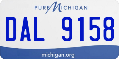 MI license plate DAL9158