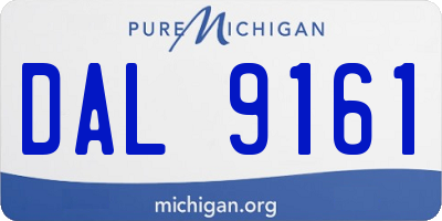 MI license plate DAL9161