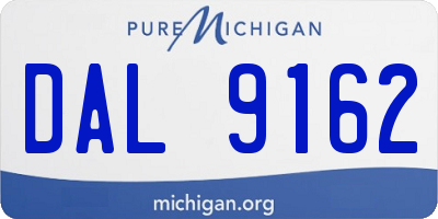 MI license plate DAL9162