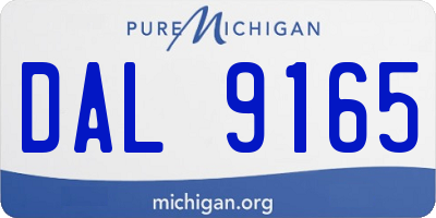 MI license plate DAL9165