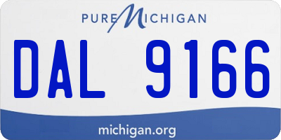 MI license plate DAL9166